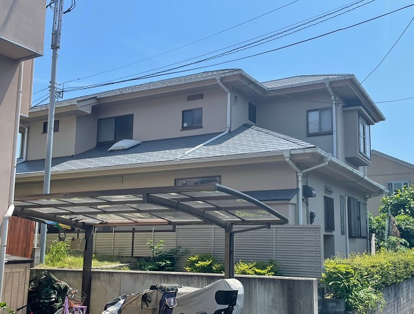 神奈川県藤沢市・K様邸　屋根カバー工法・外壁塗装　現場調査の様子 (2)