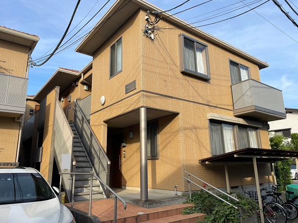 神奈川県藤沢市・アパート　外壁塗装　現場調査の様子 (1)
