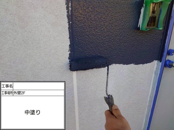 神奈川県鎌倉市-屋根カバー外壁塗装-外壁中塗り